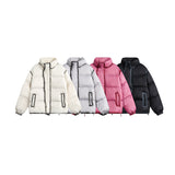 Unisex Winter Cotton Coat Winter Warm Stand-up Collar Cotton-Padded Clothes Vintage Distressed Loose Cotton Coat