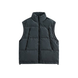 Unisex Winter Cotton Coat Zipper Pocket Decoration Stand-up Collar Cotton-Padded Clothes Vintage Detachable Sleeve Cotton Jacket