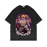Washed Vintage Short Sleeve T-Shirt ONE PIECE Anime Luffy Oversize