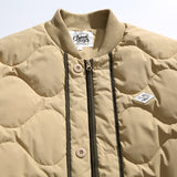 Unisex Winter Cotton Coat Baseball Collar down Jacket Vintage Liner down Jacket
