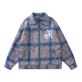 Men Jacket Coat Vintage Plaid Lapel Jacket