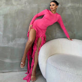 Women Dresse round Neck Long Sleeve plus Size Dress