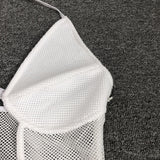 Women Evening Dress Sexy V-neck Hollow Mesh Slim-Fit Hip-Wrapped Short Dress Bandage Gown