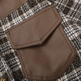 Women Jacket Autumn Plaid Long Sleeve Coat