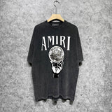 Amiri T-shirt Washed and Worn Retro Short Sleeve T-shirt
