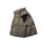 Unisex Winter Cotton Coat Stand Collar down Vest Retro Simple Loose Sleeveless Top