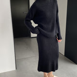 Women Knitted Two-Piece Set Autumn and Winter Suit Skirt Z822