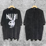 Amiri T-shirt Washed and Worn Retro Short Sleeve T-shirt