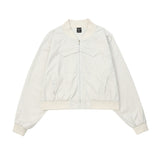 Women Jacket Pocket Decoration Baseball Uniform Jacket Casual Stand Collar Embroidered Long Sleeve Coat