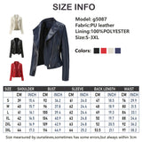 Red Leather Jacket Pu Lapel Women's Slim-Fit Leather Coat Short Jacket