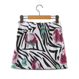 Women Dresses Summer Mesh Printed Camisole Mesh Skirt Suit (Xds0414)