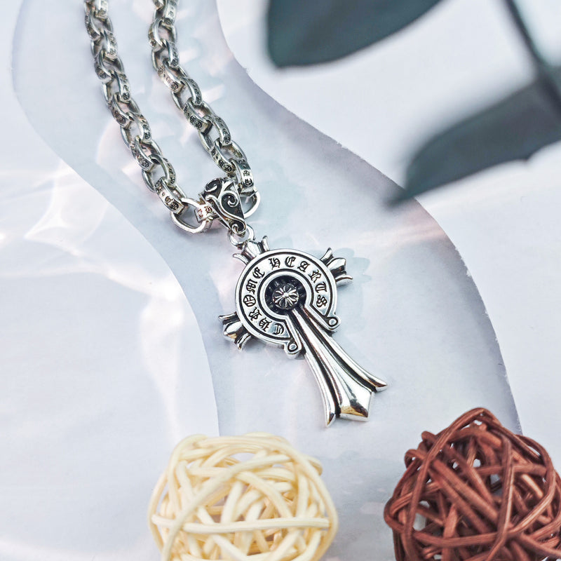 Chrome Hearts Necklace Hexagram Flame Cross Vintage Pendant