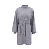 Women Dress Autumn and Winter Turtleneck Knitted Sweater Dress