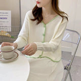 Women Knitwear Autumn V-neck Sweater Loose Knitted Cardigan