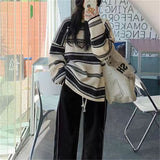 Women Knitwear Autumn and Winter Striped round Neck Sweater Sweater