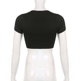 Women T-shirt Vintage Butterfly Rhinestone Knitted Slim round Neck T-shirt