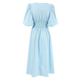 Women Dress Light Blue Dress Loose Casual Dress