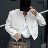 Women Trench Coat Woolen Fall Winter Coat Casual Baseball Uniform