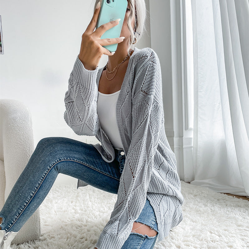 Women Knitted Sweater Autumn and Winter Long Knitted Cardigan Sweater Coat