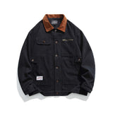 Unisex Jacket Fall Lapels Contrast Color Jacket