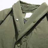 Unisex Winter Cotton Coat Lapel down Jacket Retro Loose Velvet down Jacket
