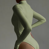 Women Jumpsuit Spring Sexy Turtleneck Hollow-out Long Sleeve Jumpsuit