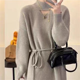 Women Knitwear Autumn and Winter Hollow-out Mid-Length Sweater Loose Sweater