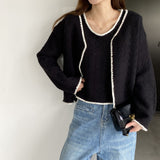 Women Knitted Two-Piece Set Autumn Knitted Two-Piece Short Top Suit X3012