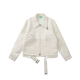 Women Jacket Zipper Pocket Mechanical Style Coat