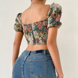 Women Party Tops Sexy Backless Puff Sleeve Camisole