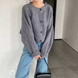 Women Cardigan Sweater Autumn Cardigan Top Knitted Cropped Coat Top 8t3108