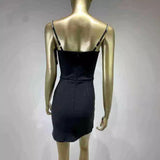 Women Dresses Sexy Bandage Dress Black Camisole Party Skirt (Ont0408)