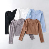Women Sweater Knitwear Short Slim Fit Small V-neck Long-Sleeve Knitwear