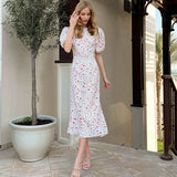 Women Dress Vintage Floral Dress Female Autumn Winter Long Dress