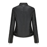 Red Leather Jacket Women's Leather Top Long Sleeve Spring and Autumn Thin Jacket