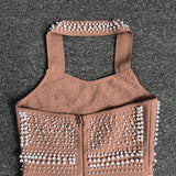 Women's Evening Dress Bandage One-Piece Dress Dress Color Matching Bandage Dress Dress