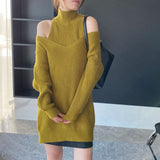 Women Knitted Two-Piece Set Autumn and Winter Turtleneck Sweater 5t5156
