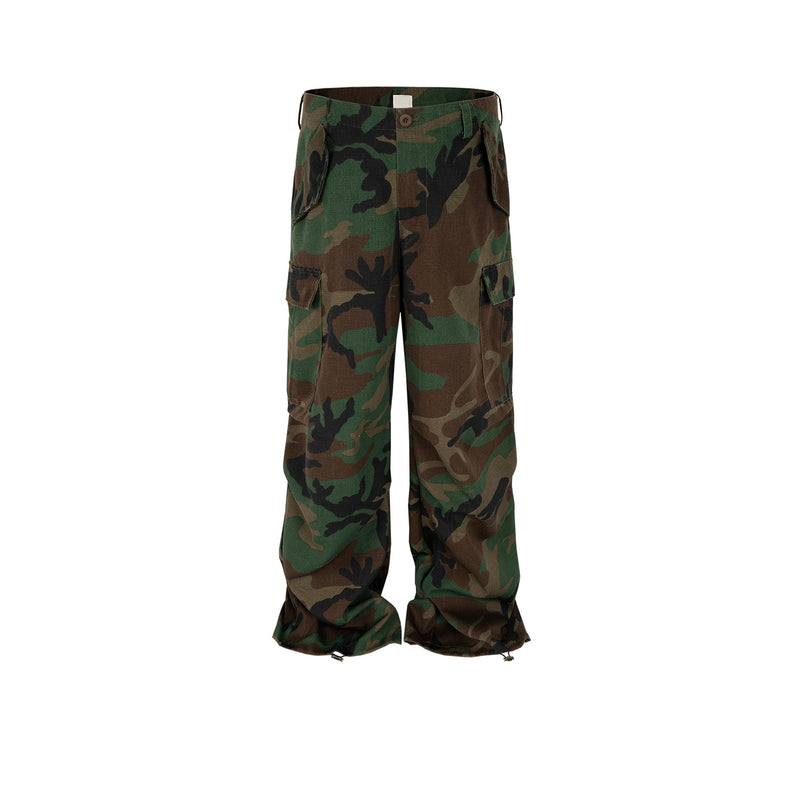 MIJKO Mens Vintage Pants MIJKO Men's Remaking Camouflage Overalls Casual Pants