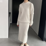 Women Knitted Two-Piece Set Autumn and Winter Suit Skirt Z822