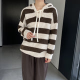 Women Winter Knitted Sweater Autumn and Winter Stripes Casual Loose Sweatshirt N2376