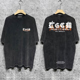 Amiri T-shirt Washed and Worn Retro Short Sleeve T-shirt