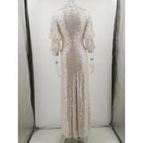 Women Evening Gown Sexy Retro Green Sequins Dress Long Dress