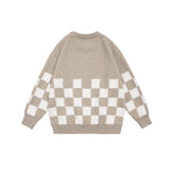 Unisex Sweater Autumn Half-Length Checkered Sweater