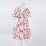 Women Dress Sexy off-Shoulder Heart Printing Dress