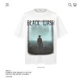 American vintage street T-shirt pure cotton retro men's and women's summer loose