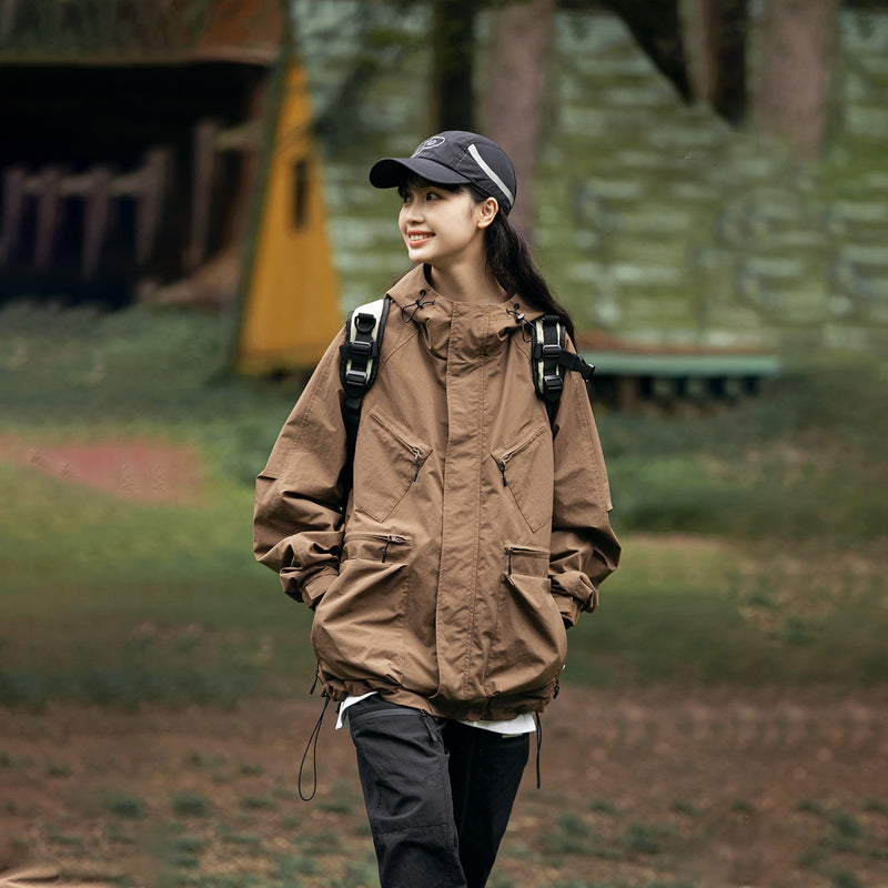 Unisex Jacket Autumn Windproof Hood Coat