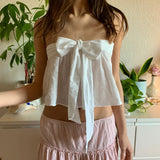 Women Tops Summer Slim Fit Vest Casual Bow Top