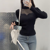 Women Knitwear Autumn and Winter Mesh Hollow Sweater