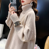 Women Knitwear Autumn and Winter Turtleneck Knitwear Loose Sweater