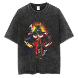 20242024 Fashion Streetwear Men Washed T Shirt Anime